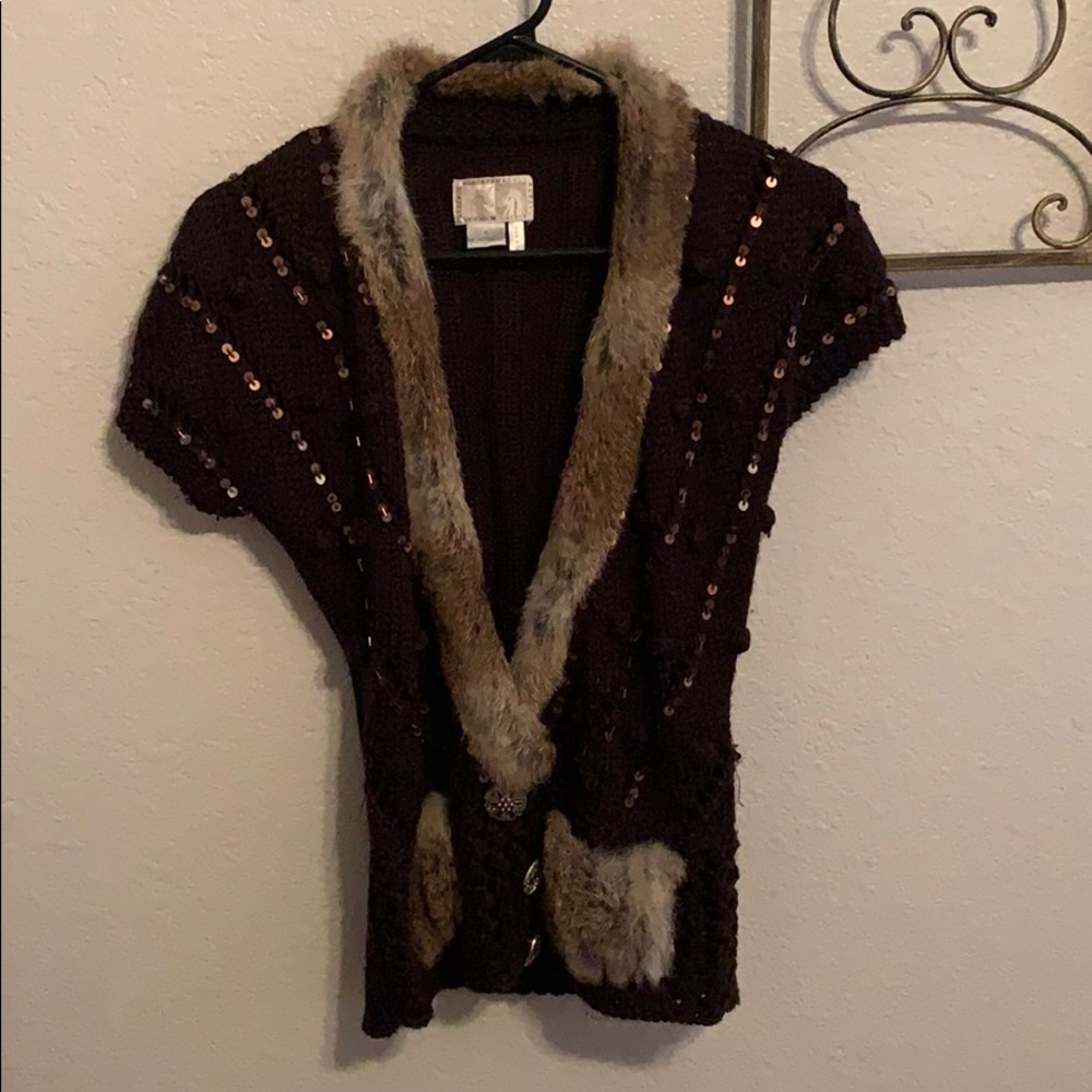 Alberto Makali vest with fur trim